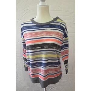 Secret Treasures Woman's 3/4 Sleeve Striped Sleep Top Size Small